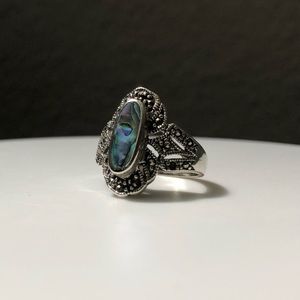 Boho Abalone Size 6.5 Sterling Silver Ring